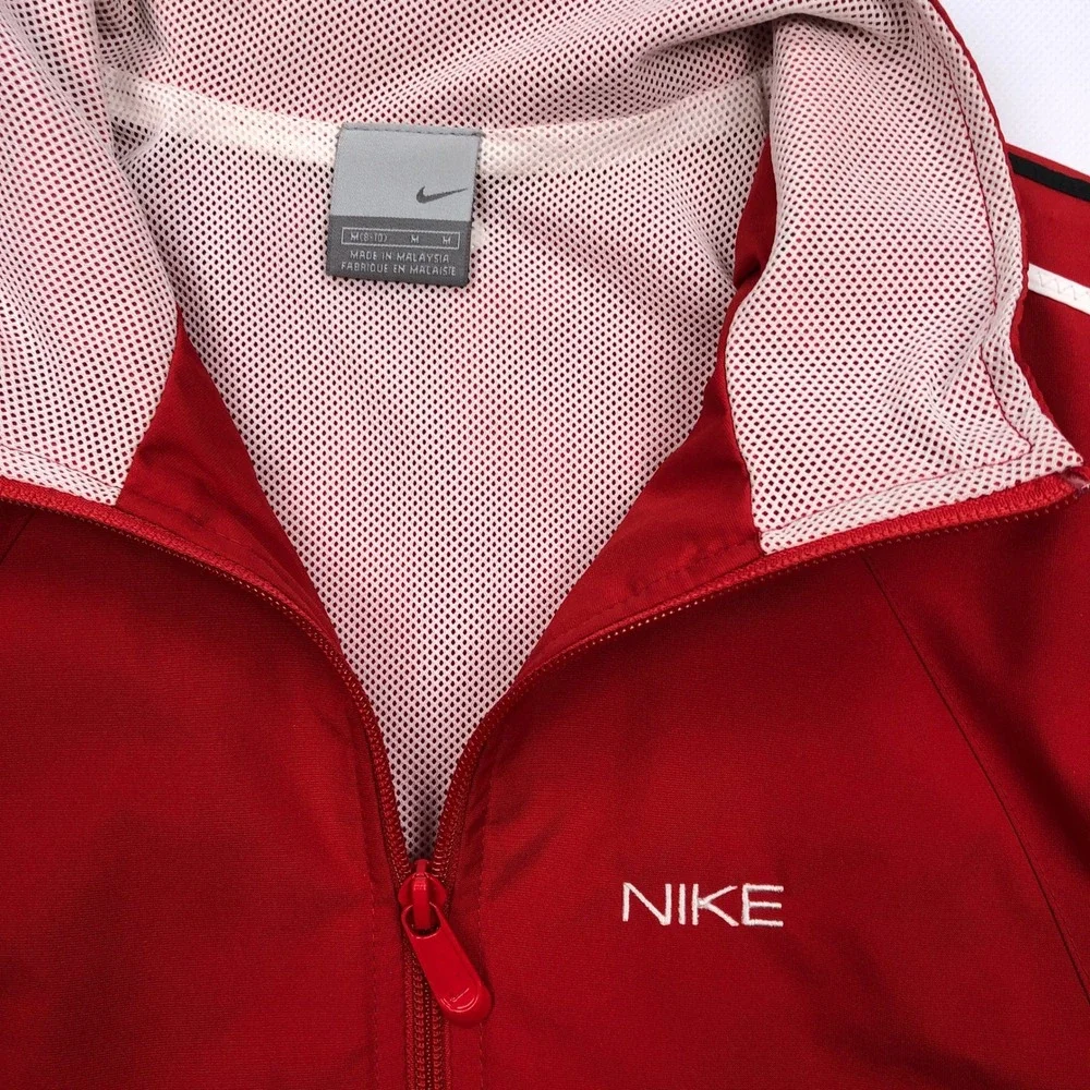 Nike Girls Red Tracksuit Set Jacket and Pants Size Medium 8-10 Vintage Y2K